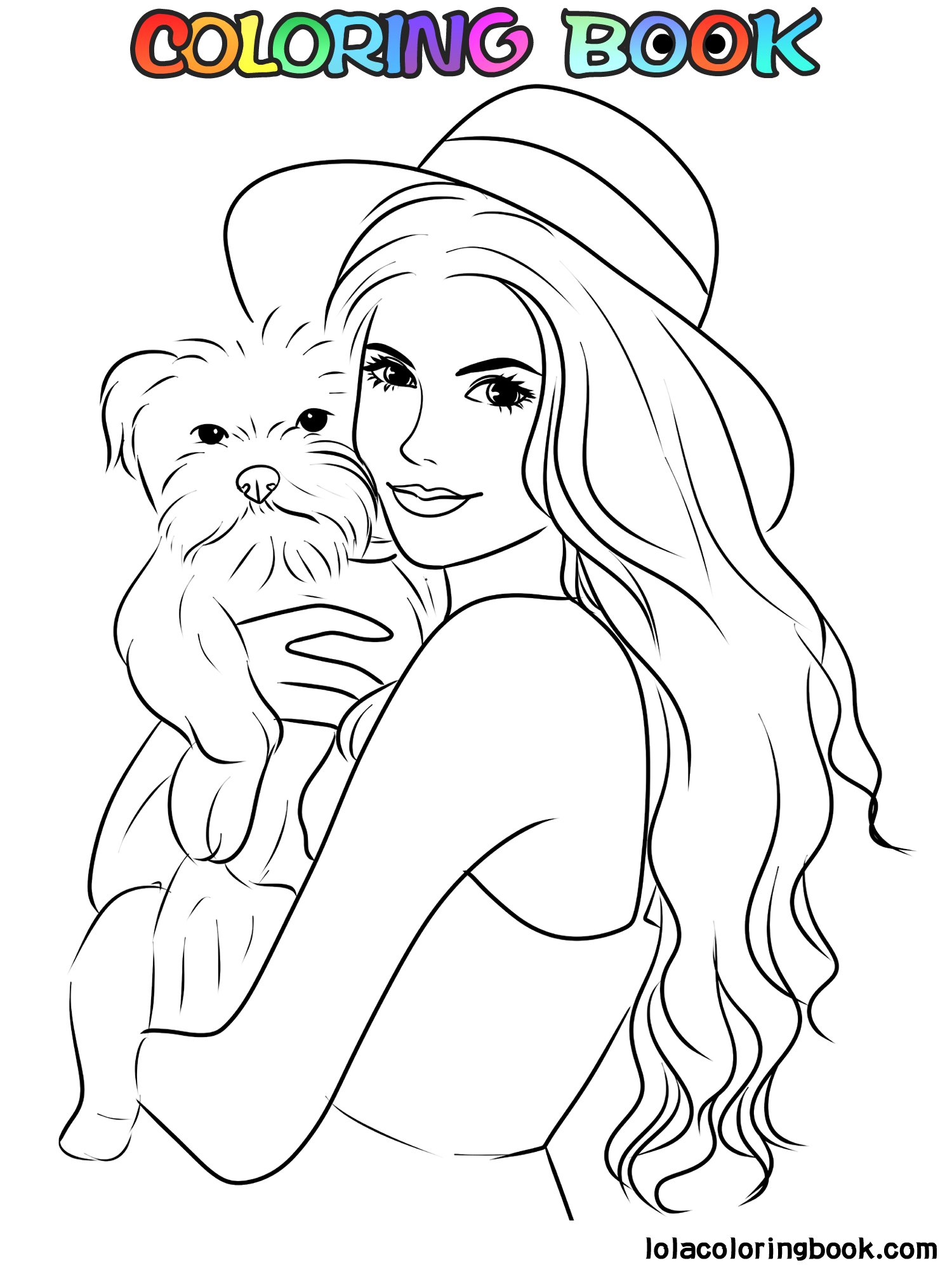 lola holding a puppy-lola-printable-coloring-books