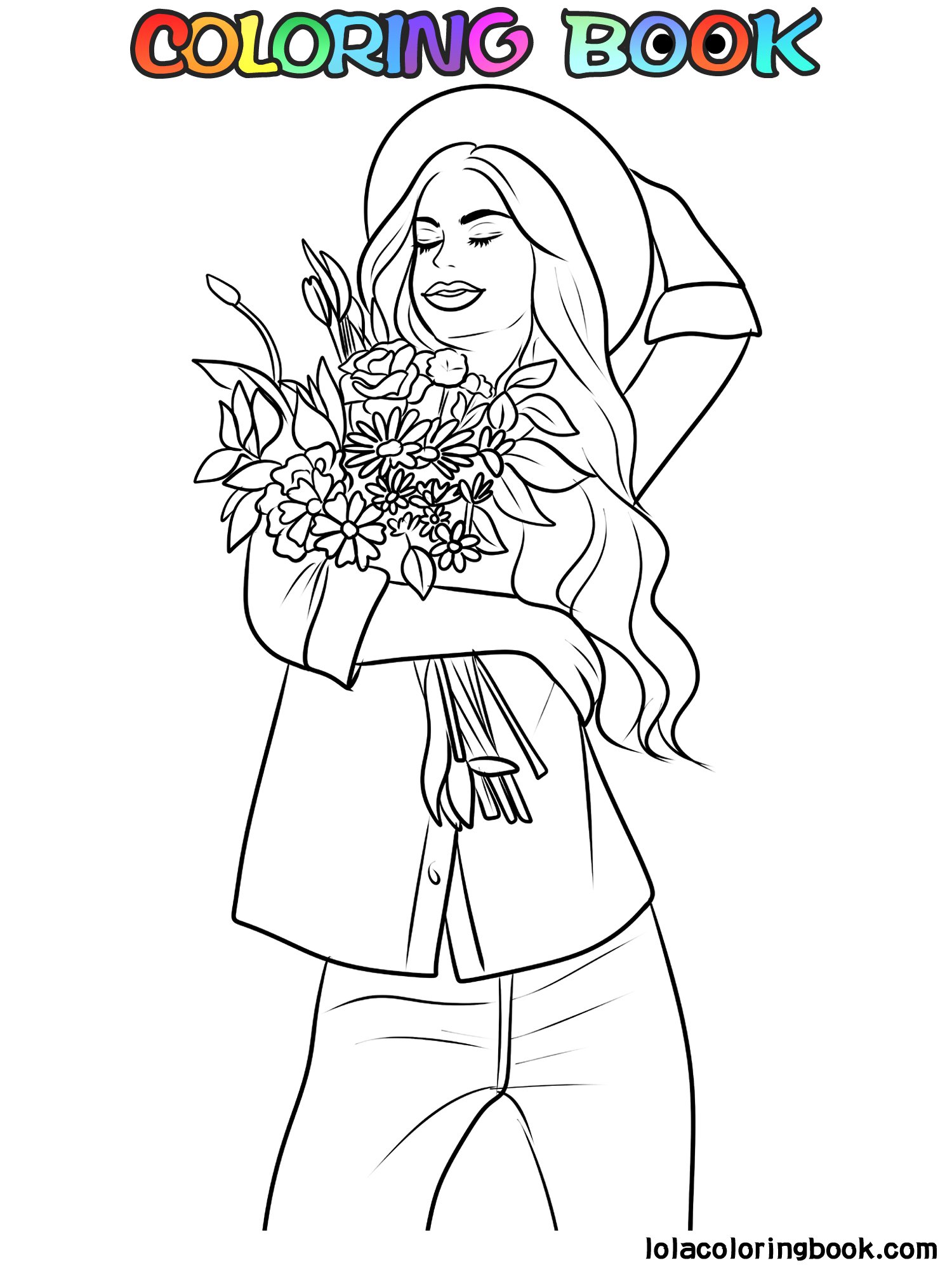 lola holding the bouquet-lola-printable-coloring-books